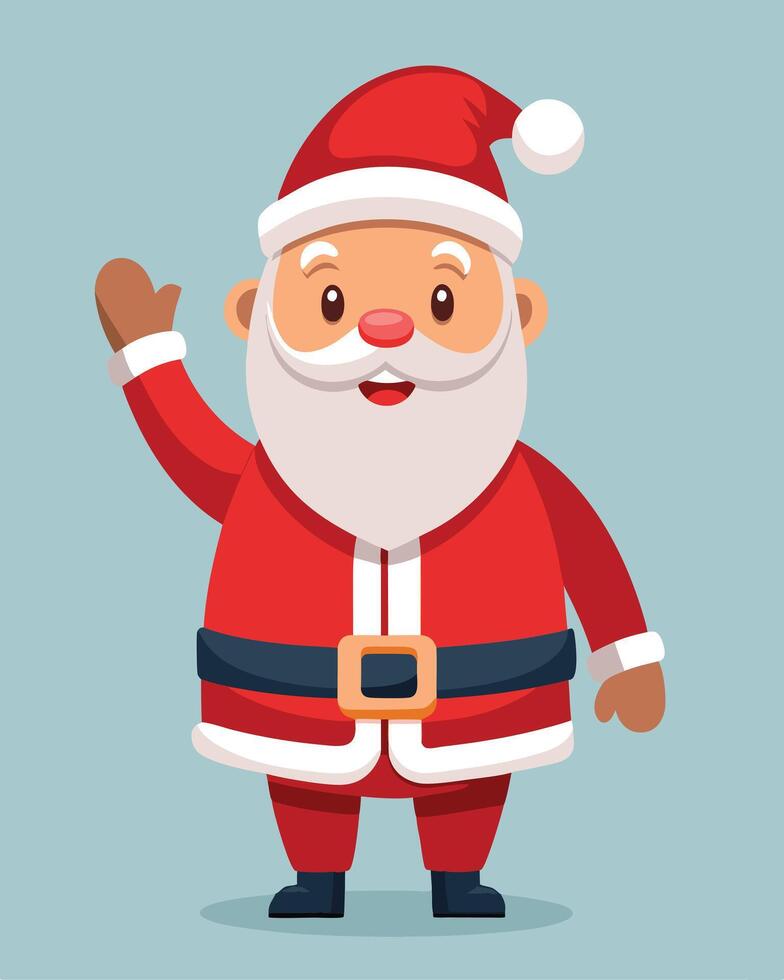 Cartoon Santa Claus Character Waving Hand vector