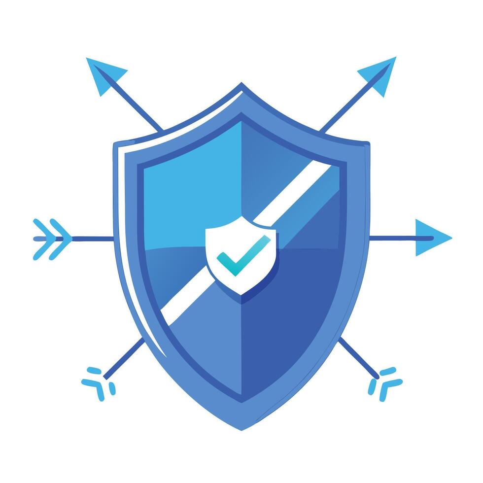 Shield With Arrows Security Protection Concept vector