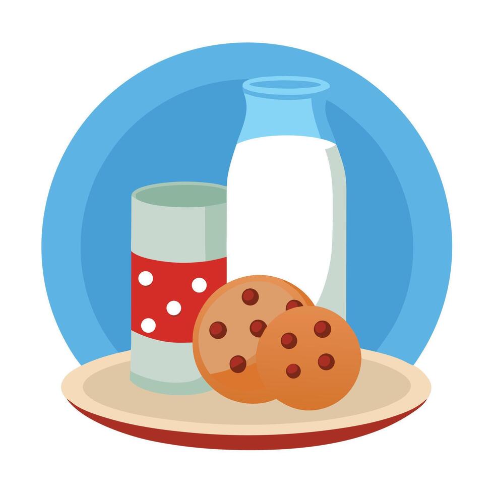 Milk Cookies Illustration Simple Design vector