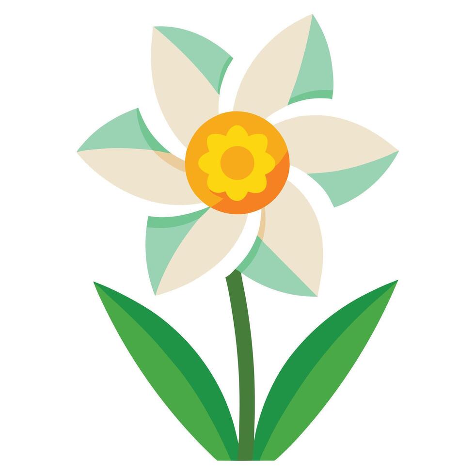 Elegant Daffodil Flower Simple Graphic vector