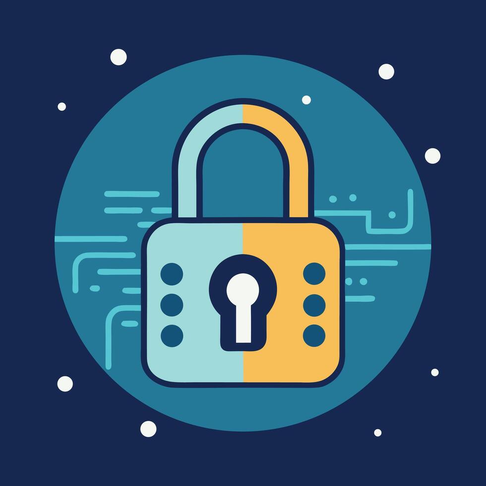 Secure Data Digital Safety With Padlock Icon vector