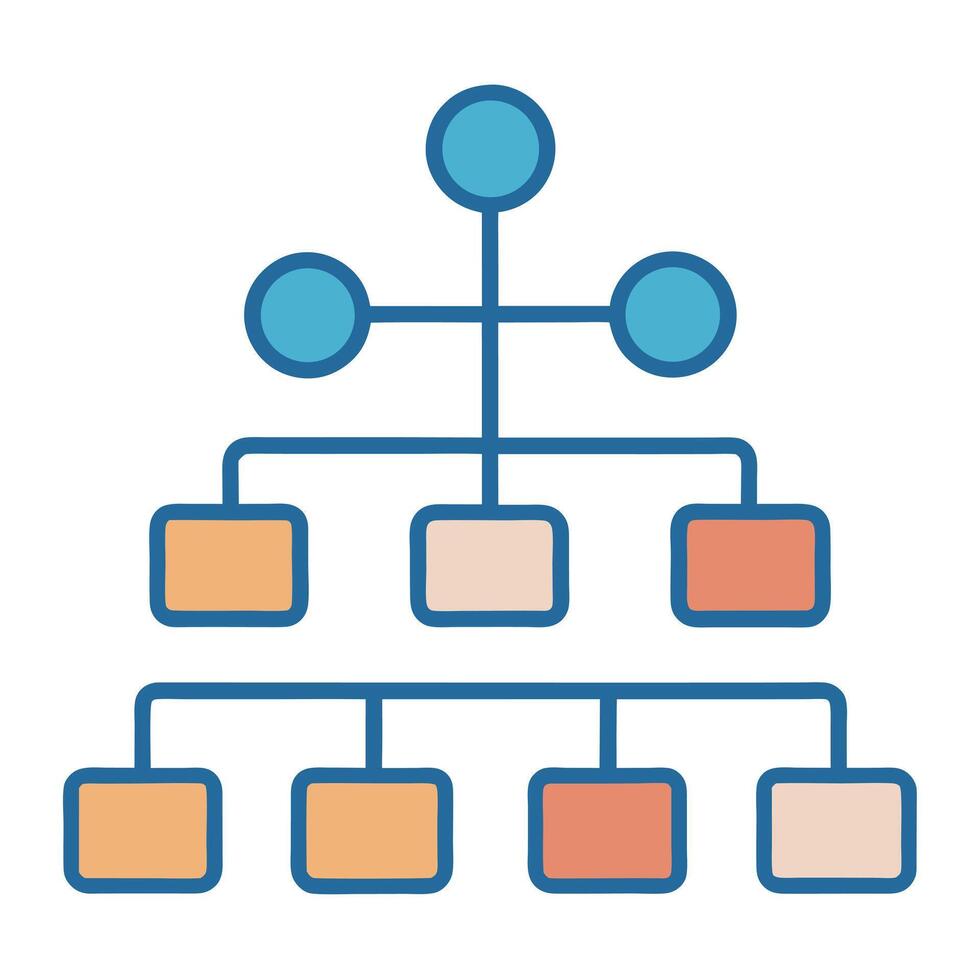 Hierarchical Organization Chart Business Structure Diagram vector