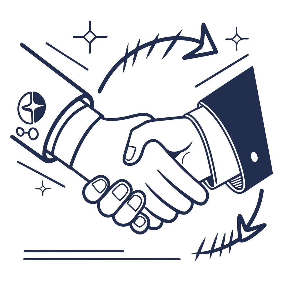 Business Deal Illustration Agreement Partnership Handshake vector