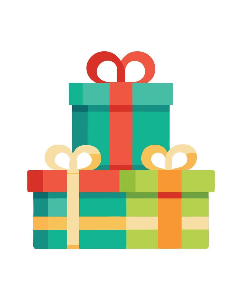 Stack Of Colorful Gift Boxes Illustration vector