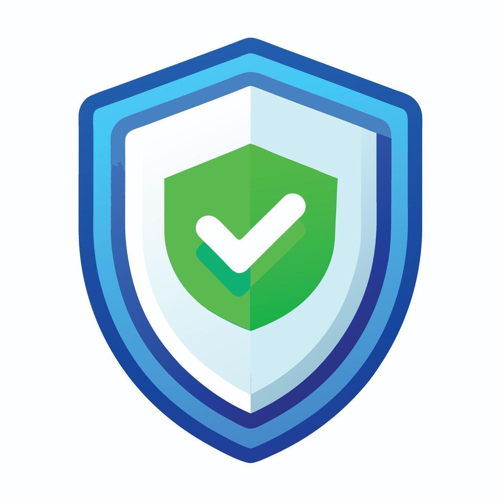 Security Shield With Green Checkmark Icon vector