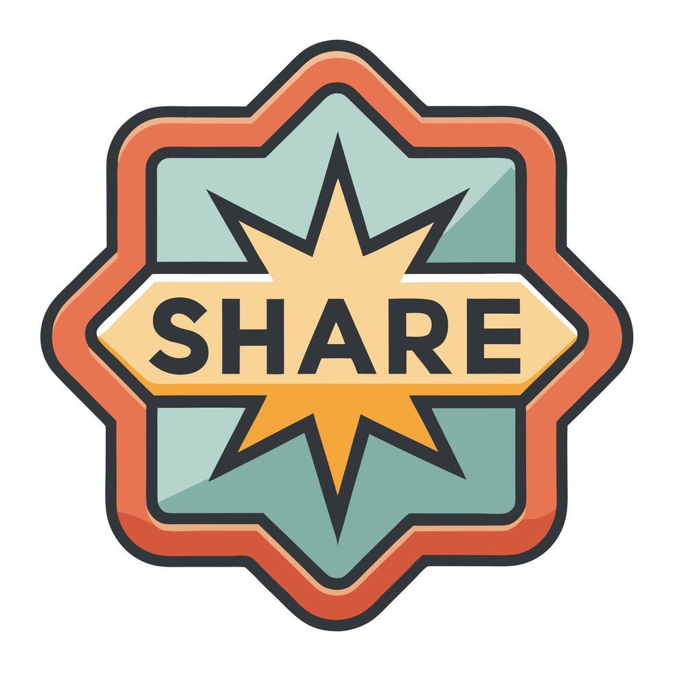 Share Button Starburst Icon Graphic vector