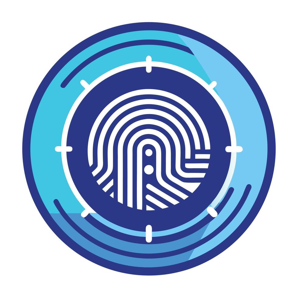 Fingerprint Authentication Biometric Security Technology Concept vector