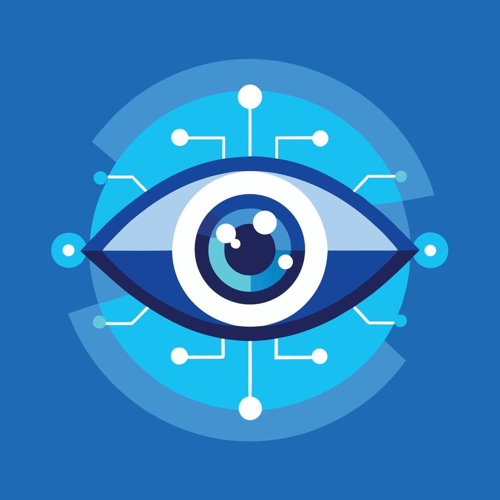 Digital Eye Technology Flat Illustration vector