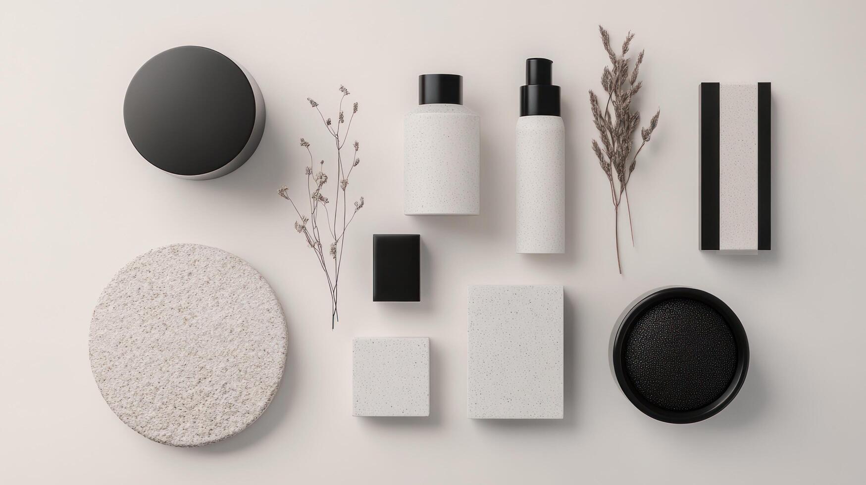 Various items including a black and white round object photo