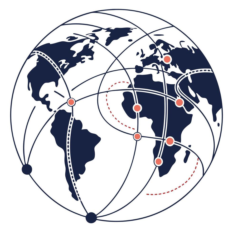 Global Network Connection With World Map Data vector