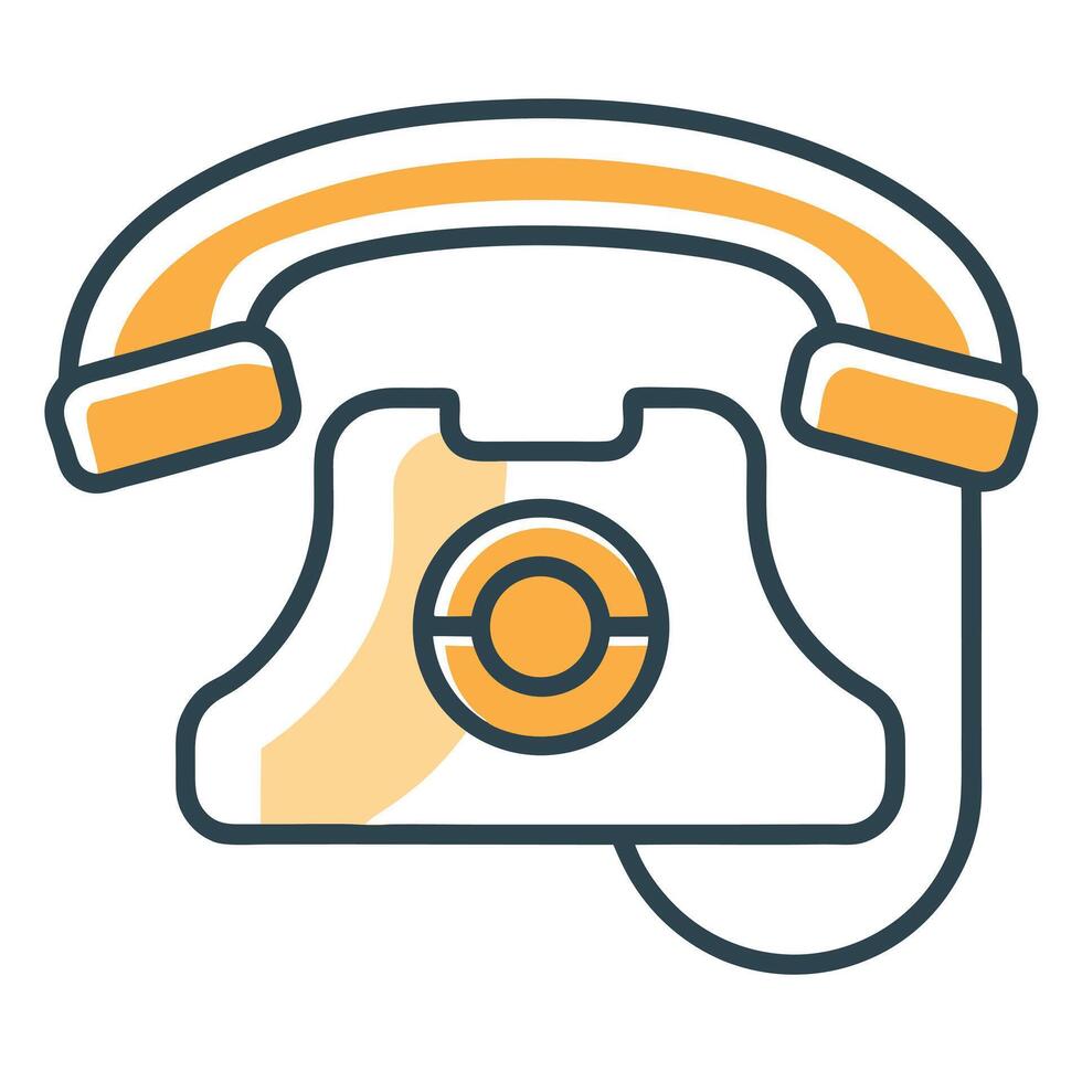 Retro Rotary Telephone Line Icon vector