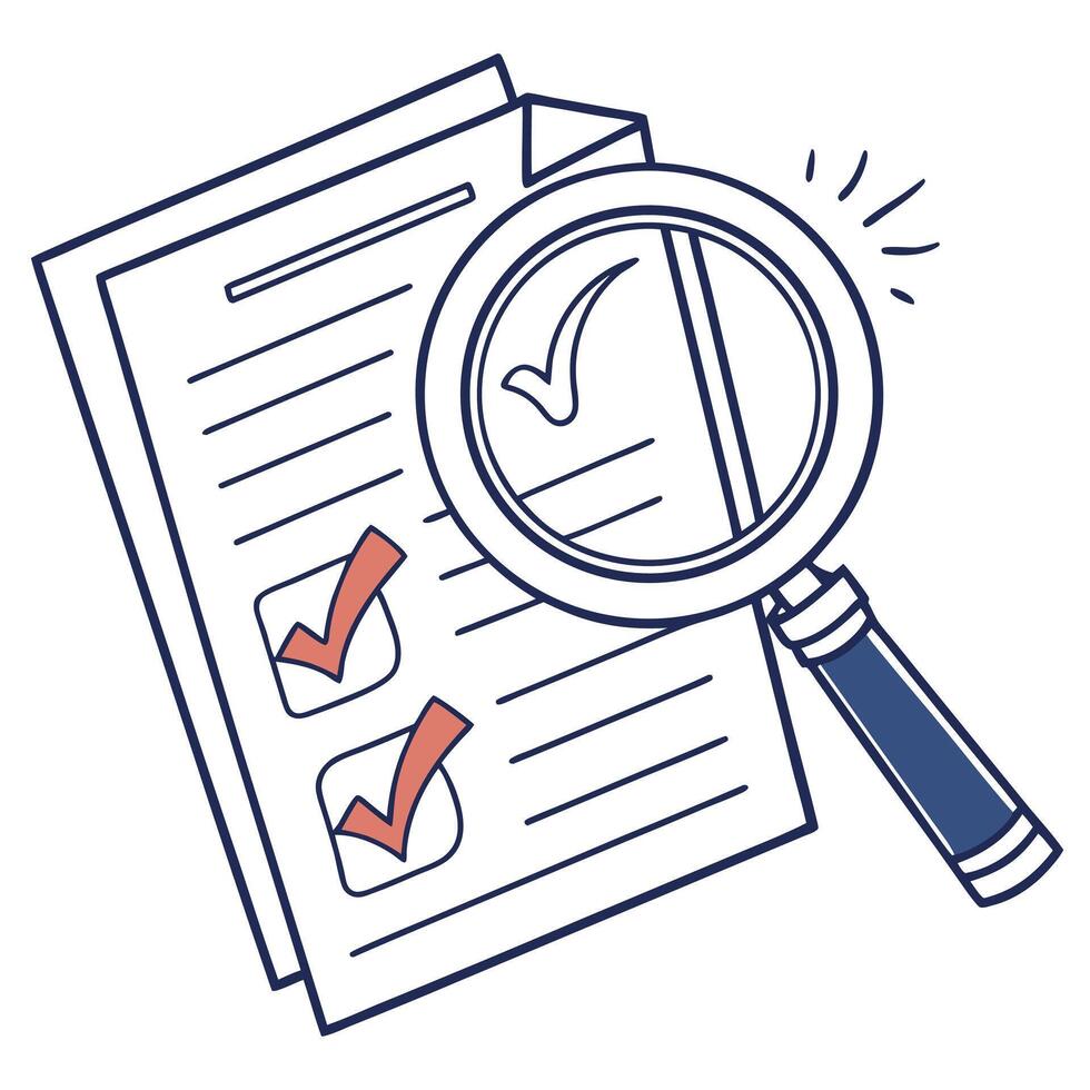 Checklist Magnifying Glass Verification Illustration vector