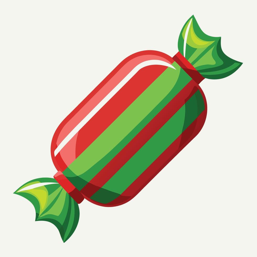 Striped Wrapped Candy Illustration Isolated vector