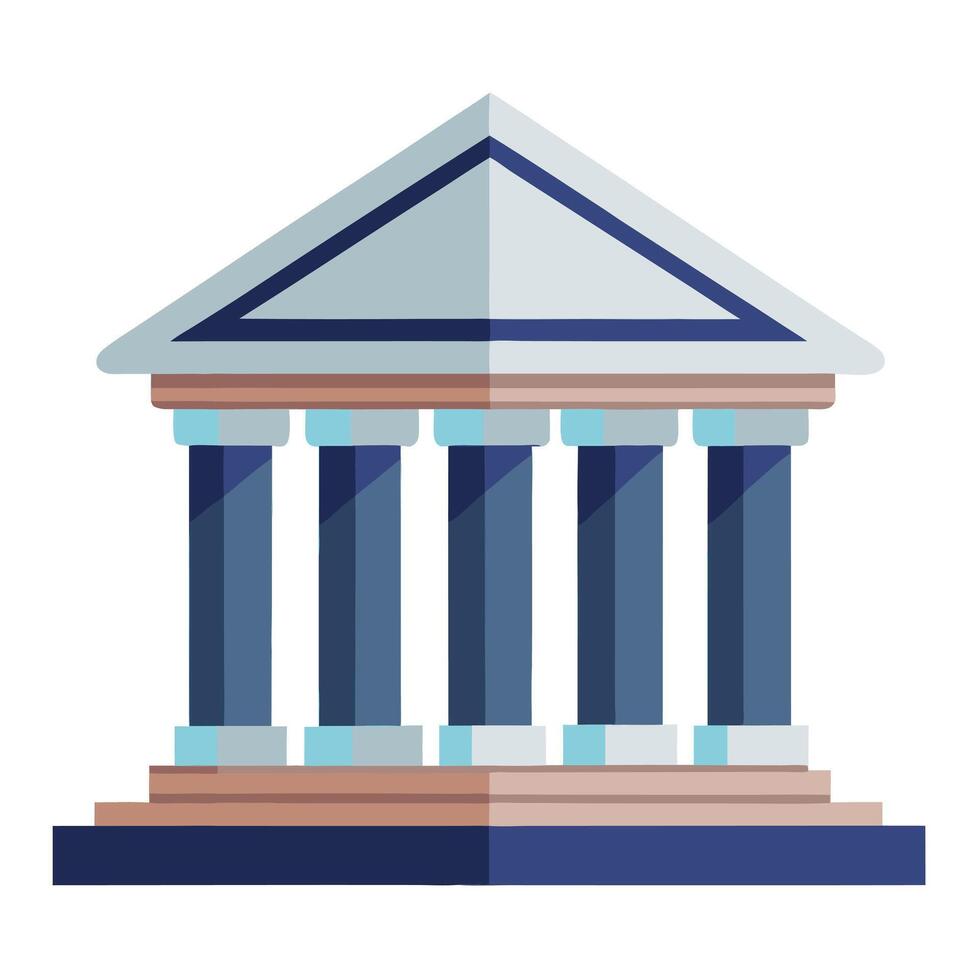 Simple Column Building Architecture Design vector