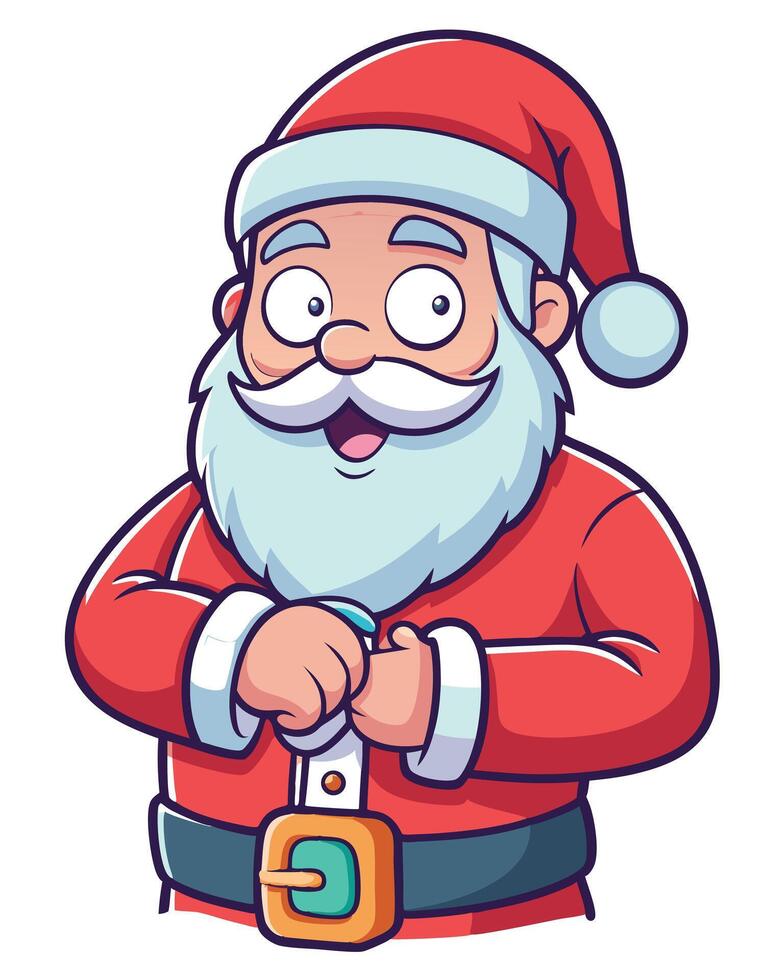 Cartoon Santa Claus Standing With Hands Clasped vector
