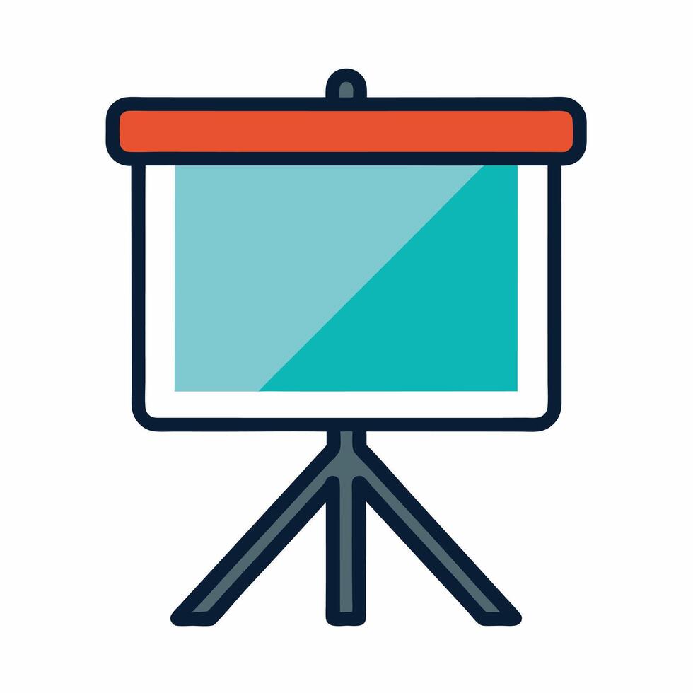 Presentation Screen Board Chart Flat Design vector