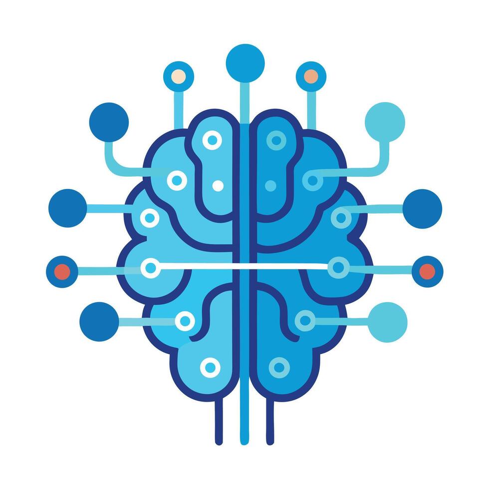 Artificial Intelligence Brain Connection Modern Concept vector