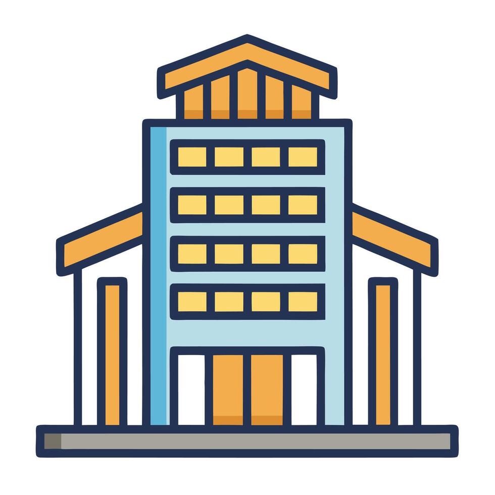 Icon Of Courthouse Or Government Building vector
