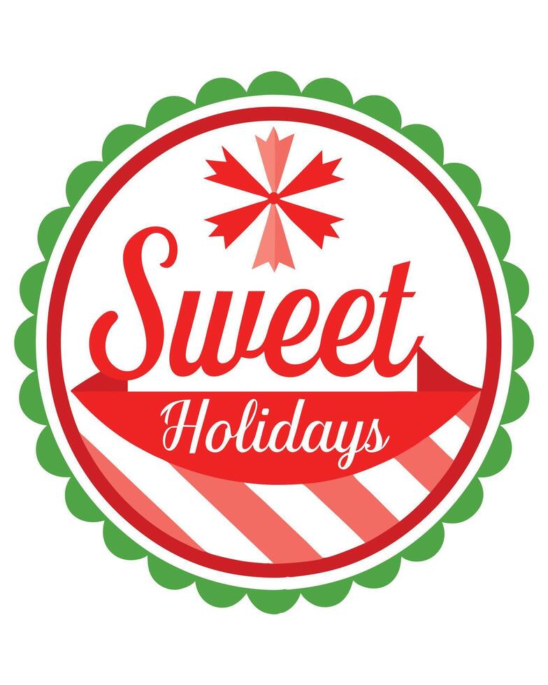 Sweet Holidays Decorative Festive Badge Illustration vector