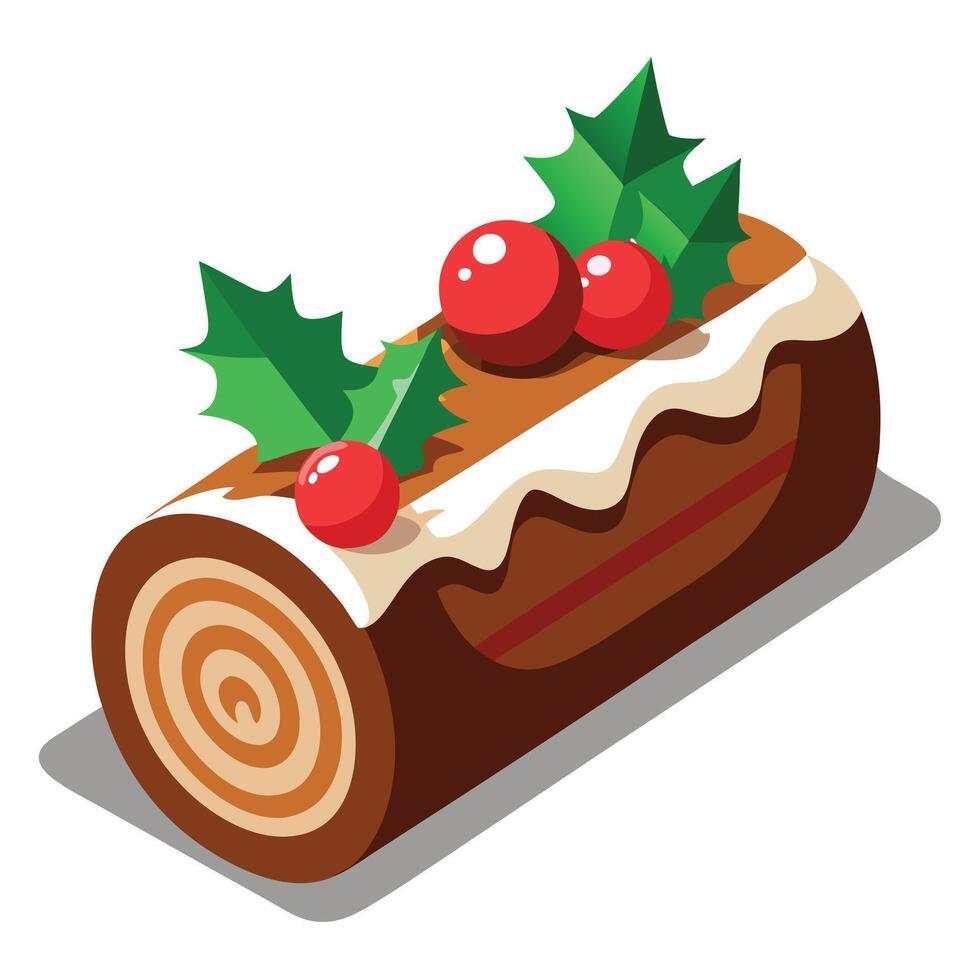 Yule Log Cake Illustration vector
