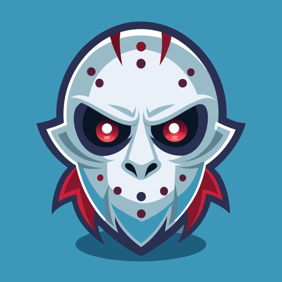 Cartoon Horror Villain Mask Character Design vector