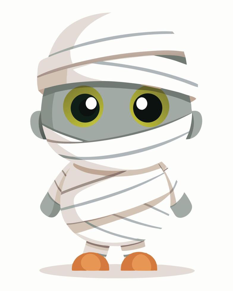 Cute Cartoon Mummy Character Illustration vector