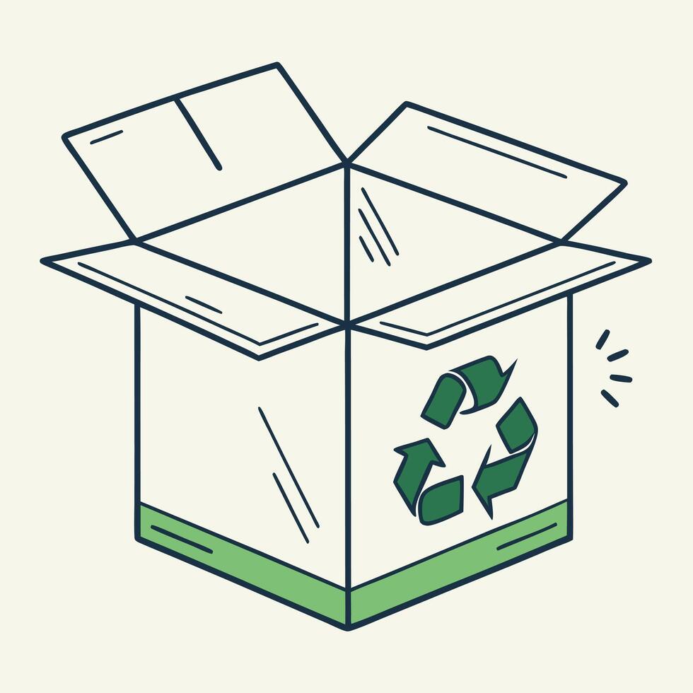 Open Box With Recycle Sign Illustration vector