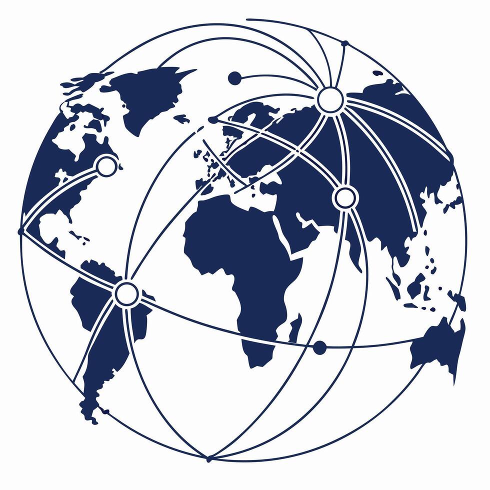 Global Network Concept World Map Connection vector