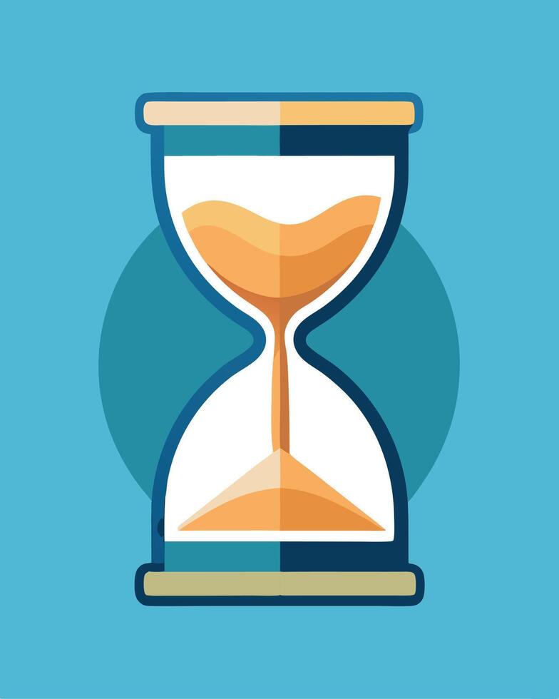 Hourglass Sand Timer Icon Flat Design vector