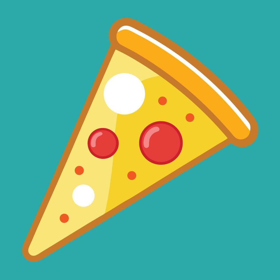 Pizza Slice With Pepperoni And Cheese vector