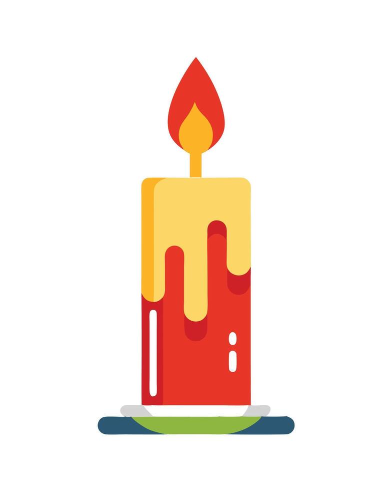 Flat Icon Of A Burning Candle vector