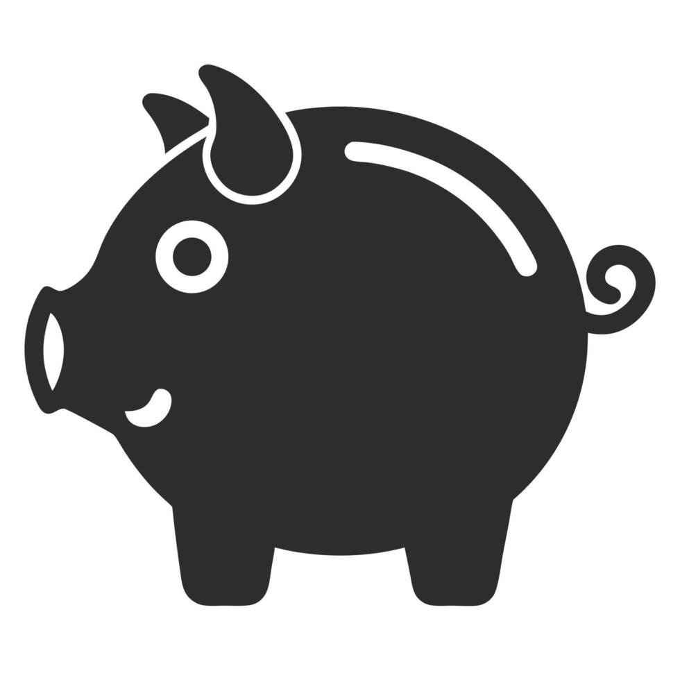 Piggy Bank Simple Glyph Style Icon vector