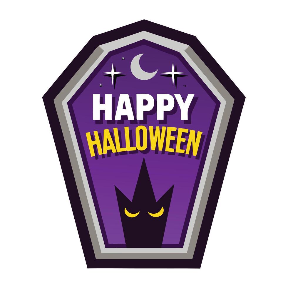 Coffin Shape Happy Halloween Graphic vector