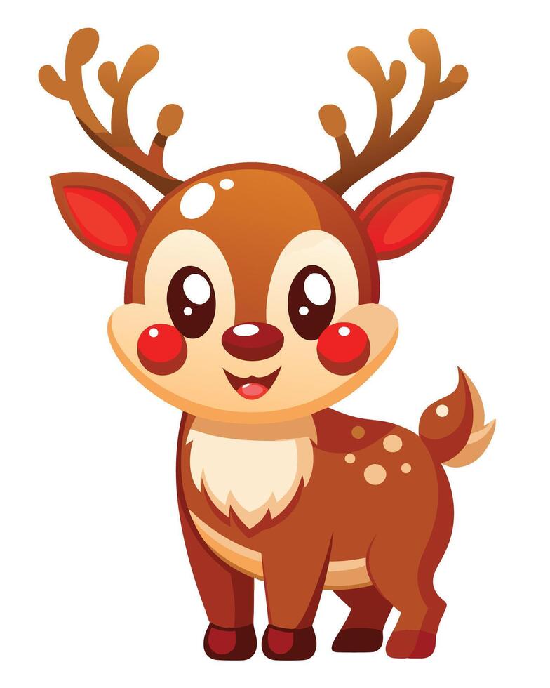 Cute Cartoon Reindeer Character Illustration vector
