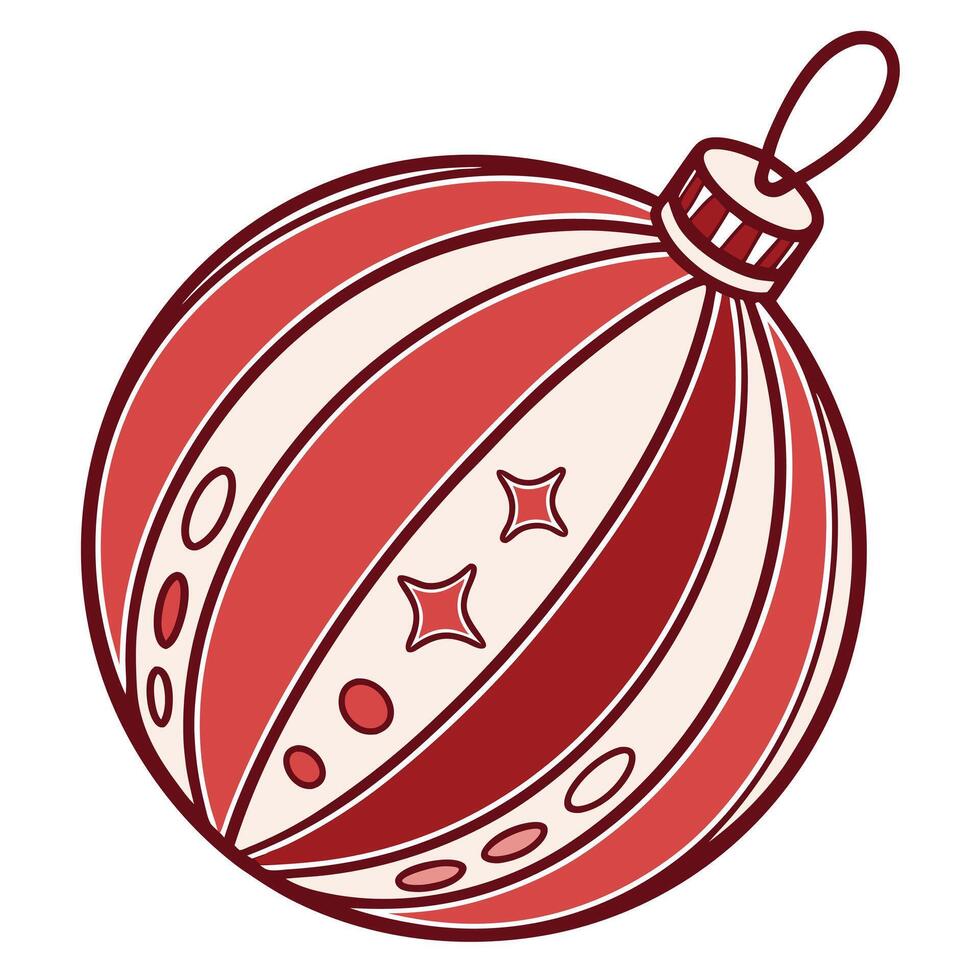 Red And White Striped Christmas Ornament vector