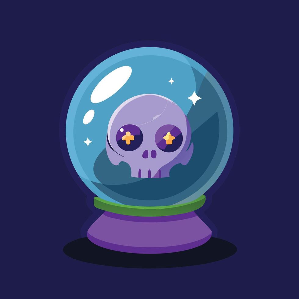 Spooky Skull In A Fortune Teller vector
