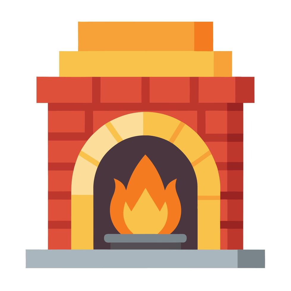 Cozy Fireplace Illustration For Winter Warmth vector