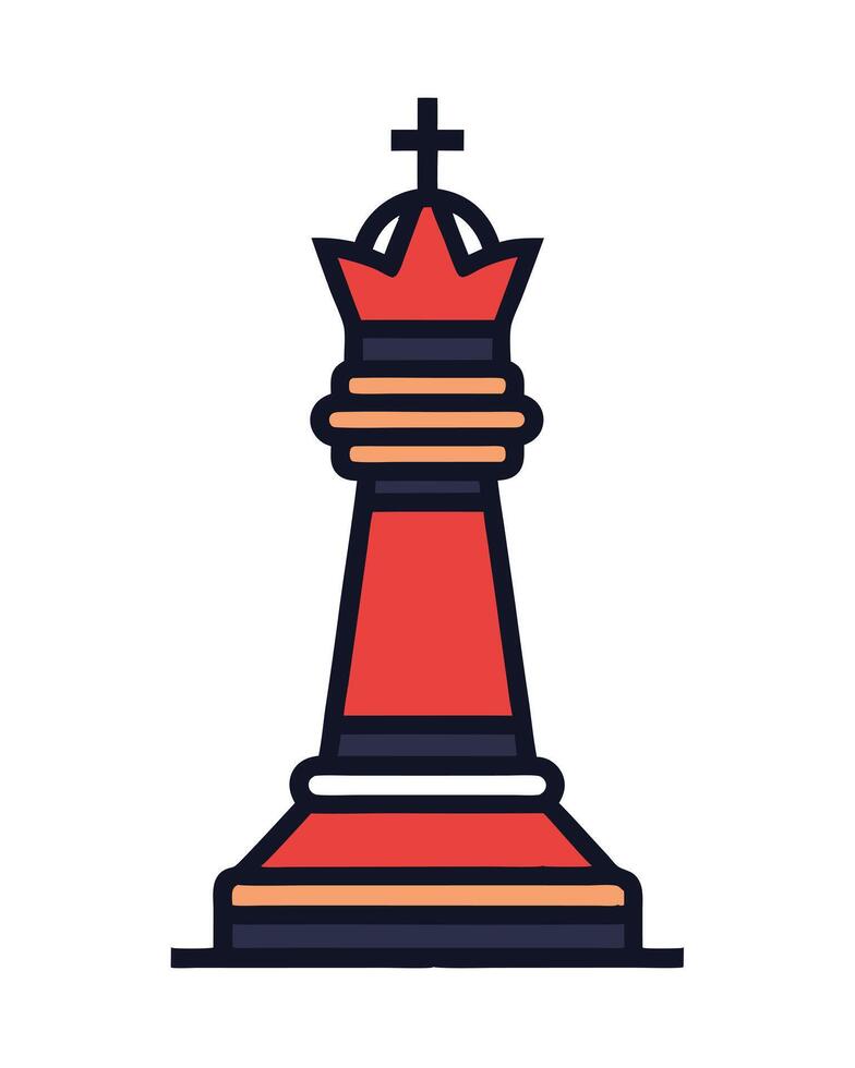 Stylized Chess King Piece Illustration On White vector