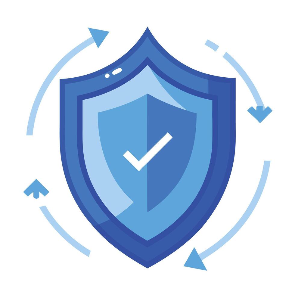 Security Shield With Arrows Illustration vector