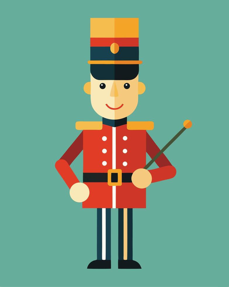 Cartoon Toy Soldier Flat Illustration vector
