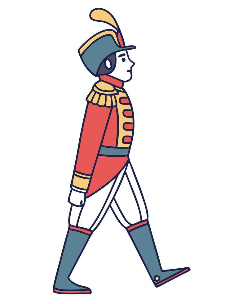 Cartoon Nutcracker Toy Soldier Marching Illustration vector