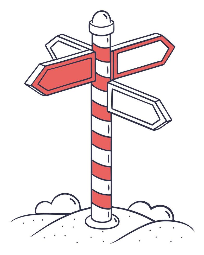 Directional Signpost Illustration With Blank Arrow Signs vector