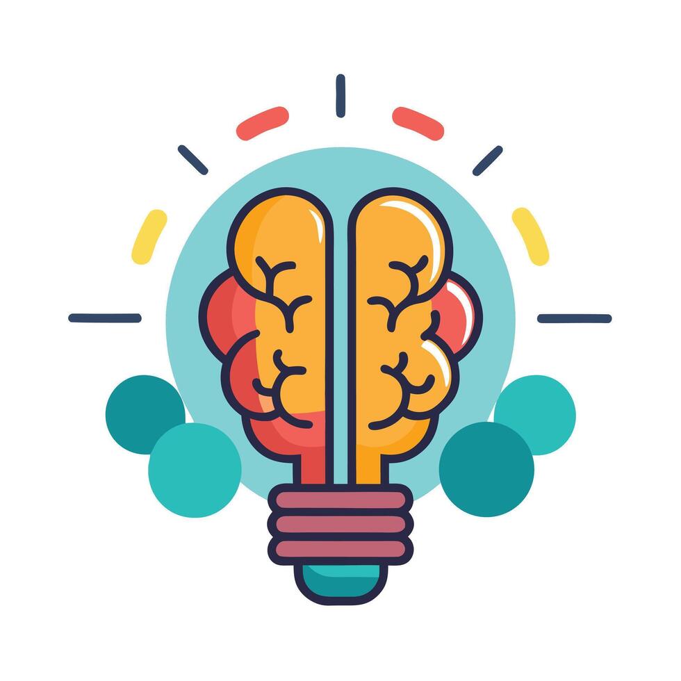 Brain Bulb Innovation Creative Idea Concept Design vector