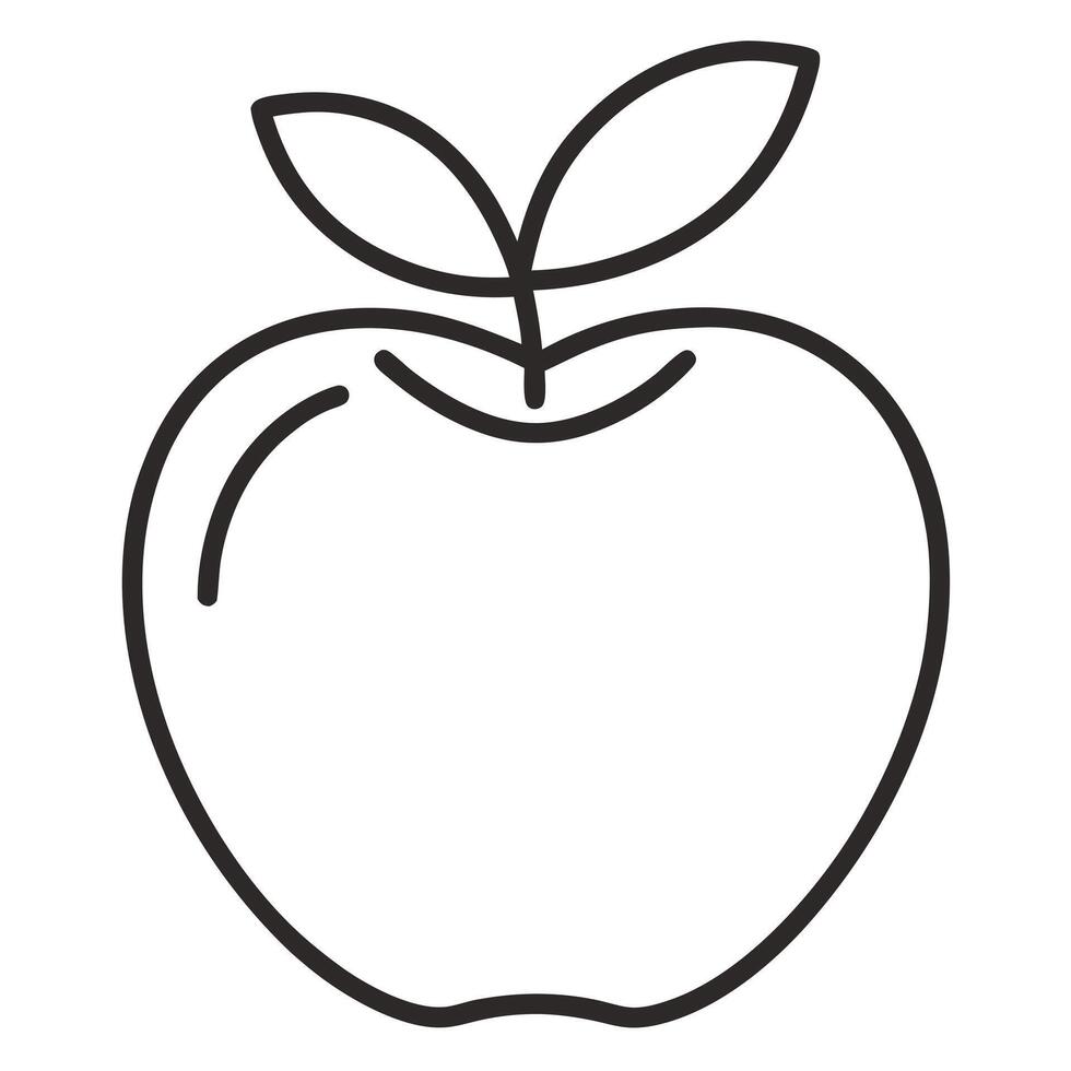 Apple Outline Icon Food Fruit Design vector