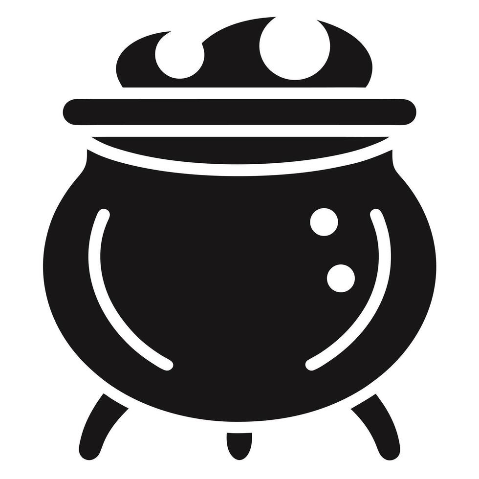 Witchs Cauldron With Potion Silhouette Style vector