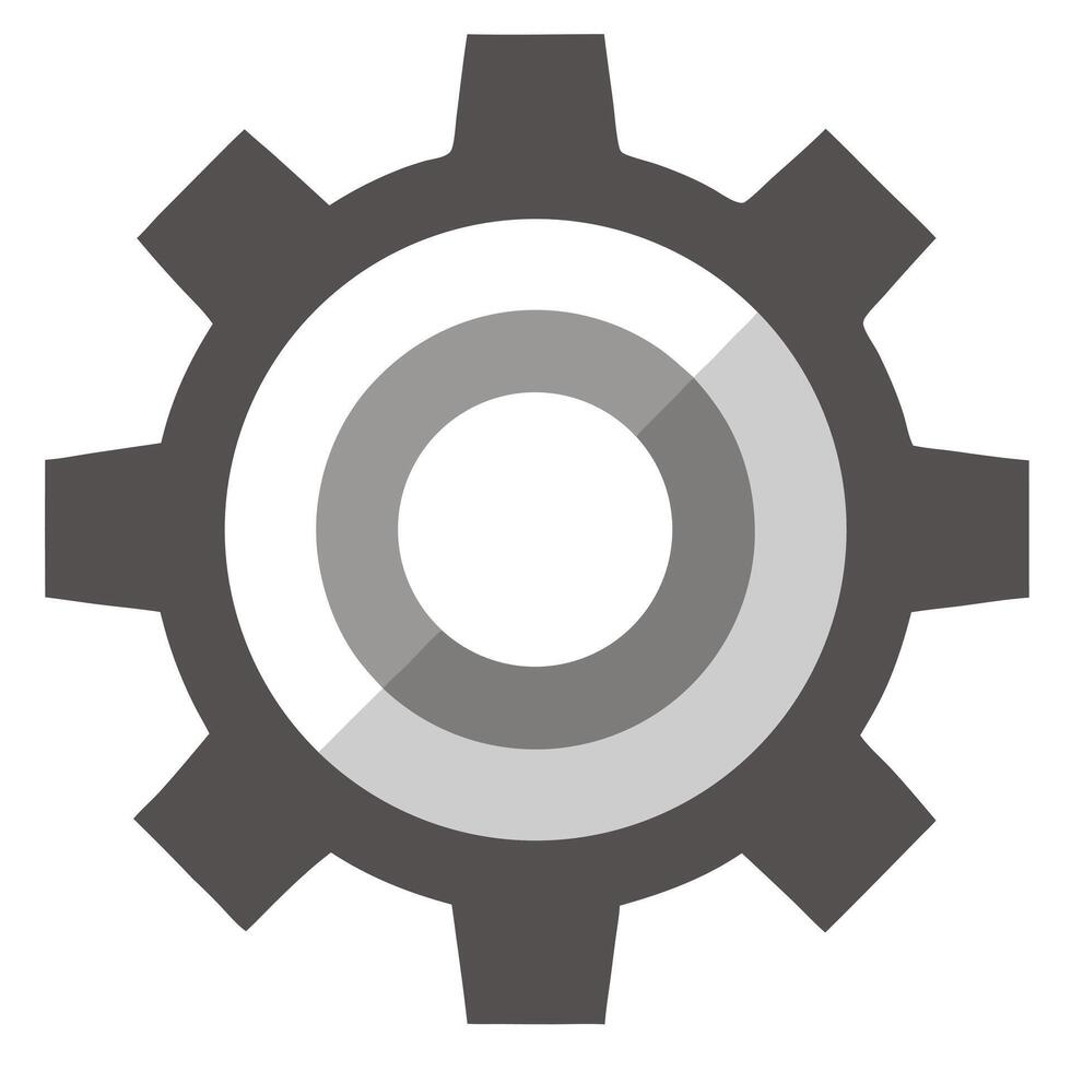 Simple Isolated Gear Wheel Graphic Element vector
