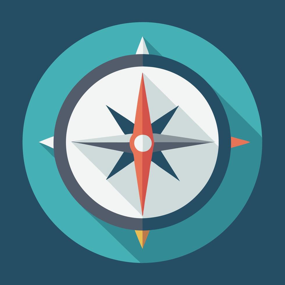 Flat Design Compass Icon Illustration vector
