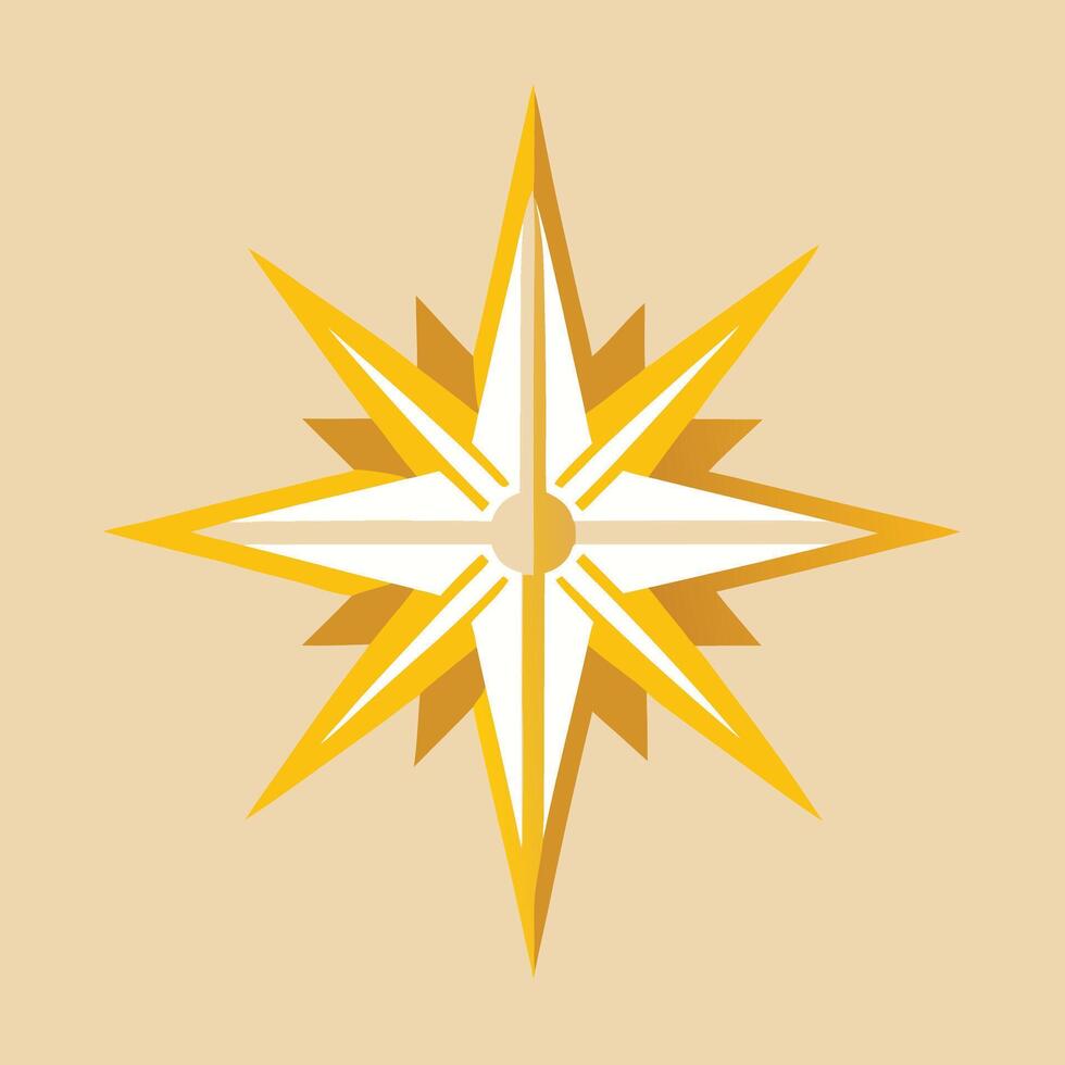 Abstract Gold Starburst Design Flat vector