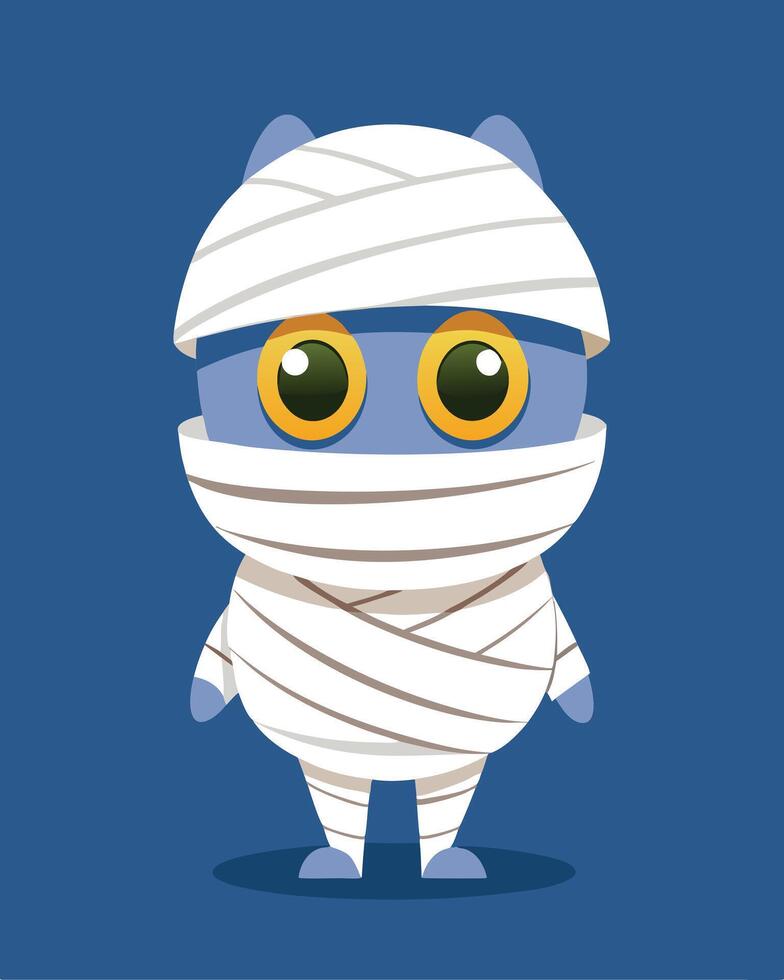 Cartoon Mummy Character Illustration Design vector