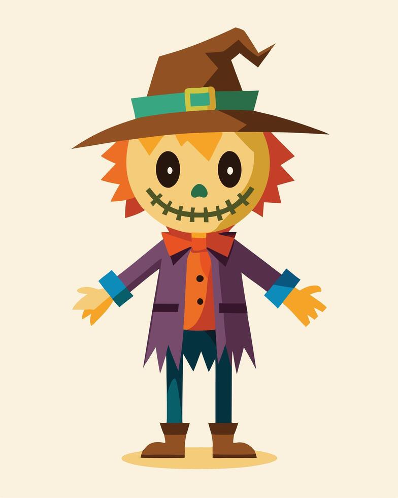 Halloween Scarecrow Cartoon Illustration vector